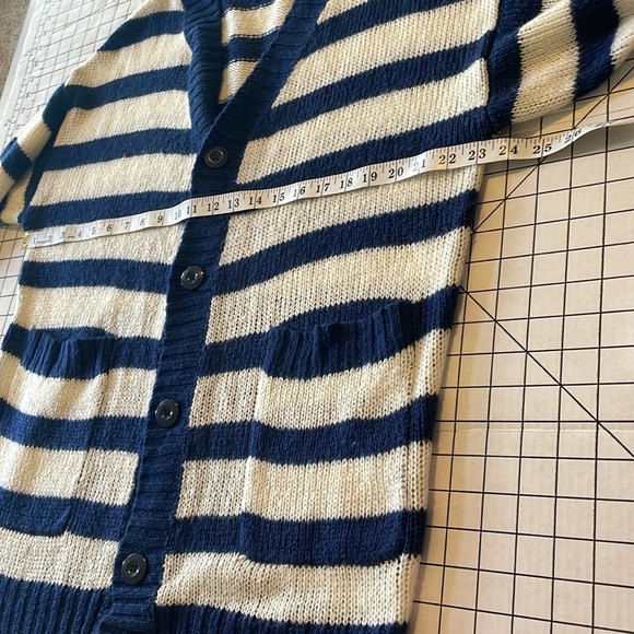 Lularoe lucille cardigan, blue and white striped, oversized fit, medium - Picture 6 of 7